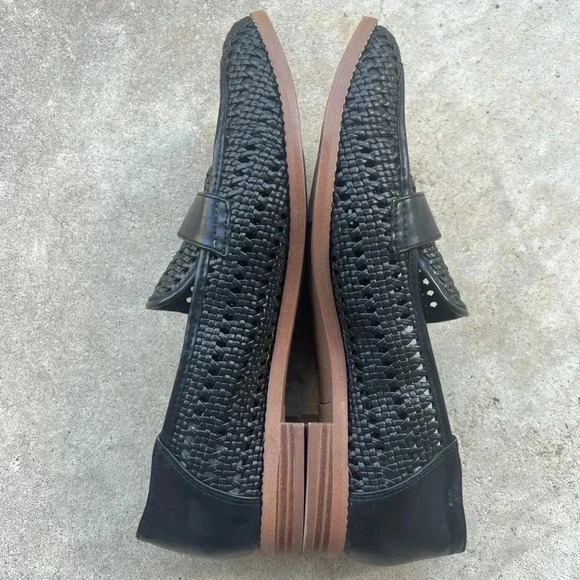 Franco Sarto Black Loafers with Perforated Design - Picture 4 of 6
